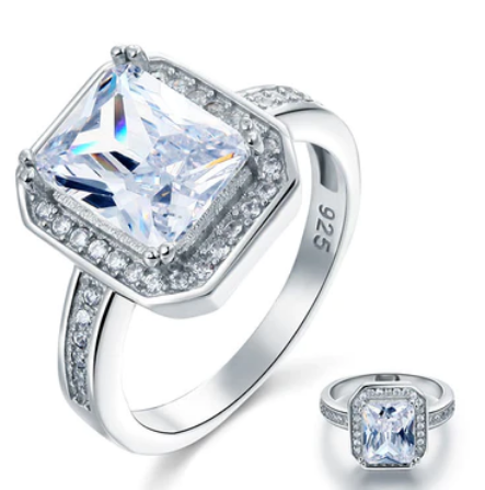Classy rectangle silver ring.