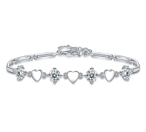 Elegant Silver Heart Bracelet
