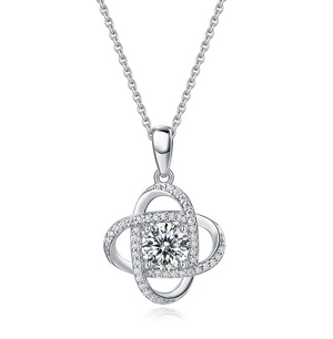 Elegant Diamond Flower Pendant Necklace