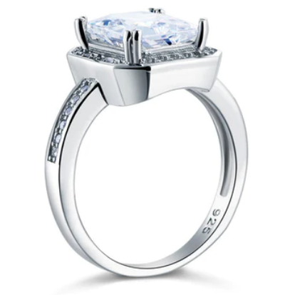 Classy rectangle silver ring.