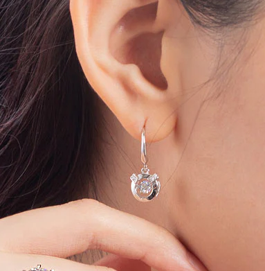 Dangle Hook Dancing Stone Earrings