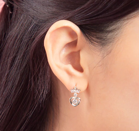 Dancing Stone Dangle Crown Earrings