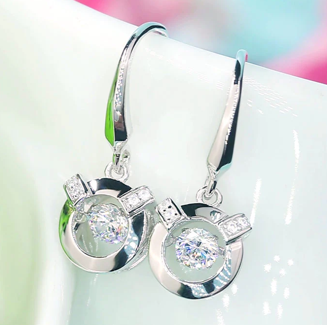 Dangle Hook Dancing Stone Earrings