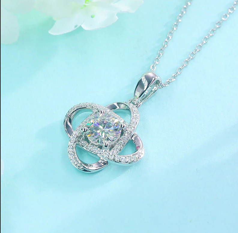 Elegant Diamond Flower Pendant Necklace