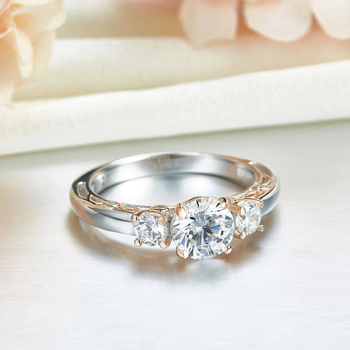 "Wedding" Vintage Style Ring Two Tone Color.