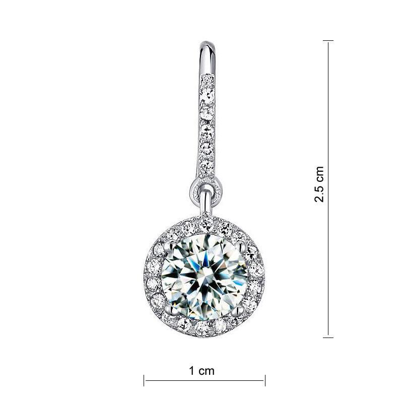 Diamond Topaz Dangle Earrings