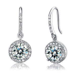 Diamond Topaz Dangle Earrings