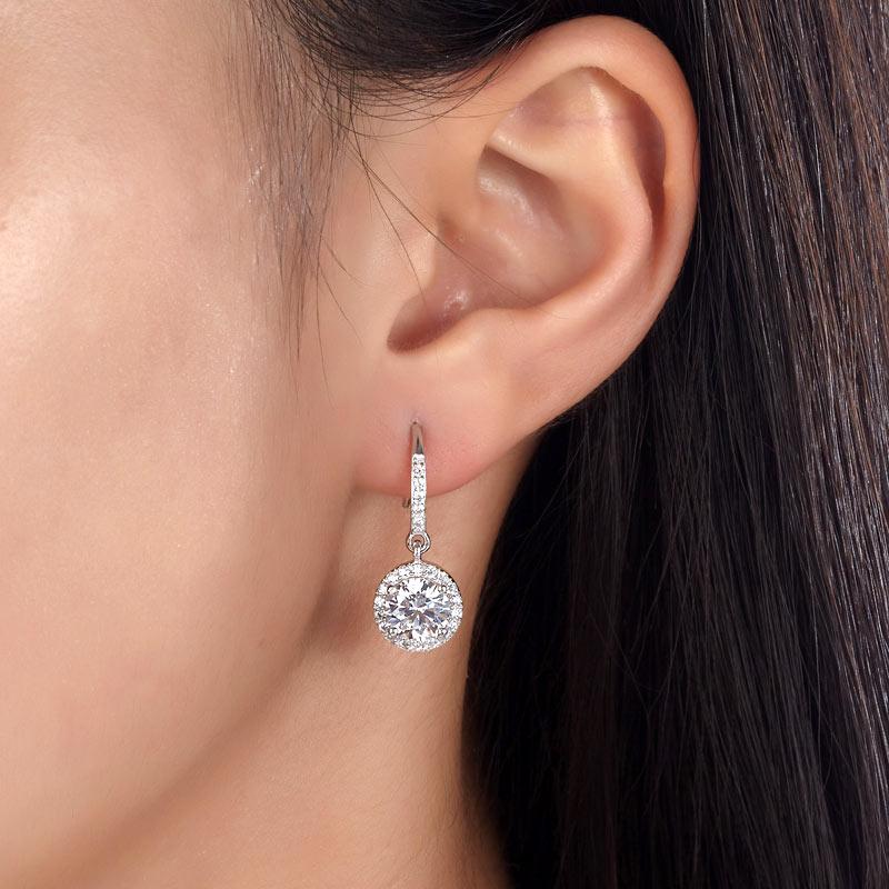 Diamond Topaz Dangle Earrings