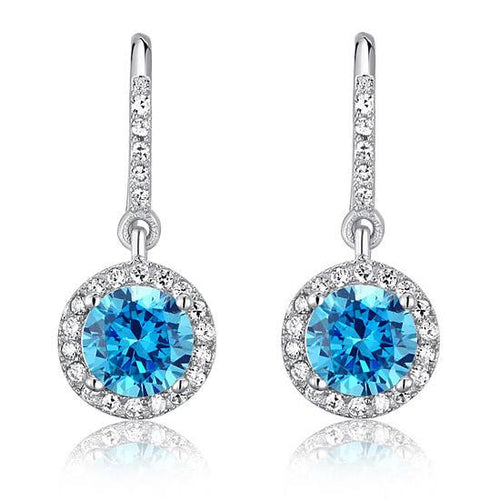 Blue Topaz Dangle Earrings