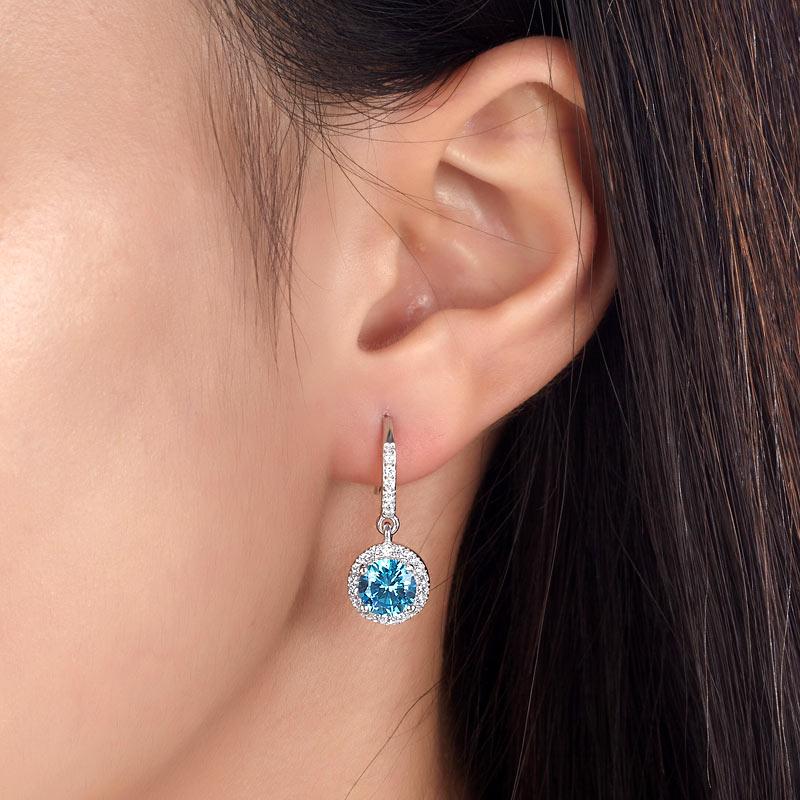 Blue Topaz Dangle Earrings
