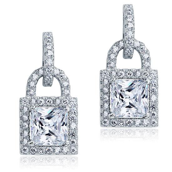 Diamond Key Lock Earring