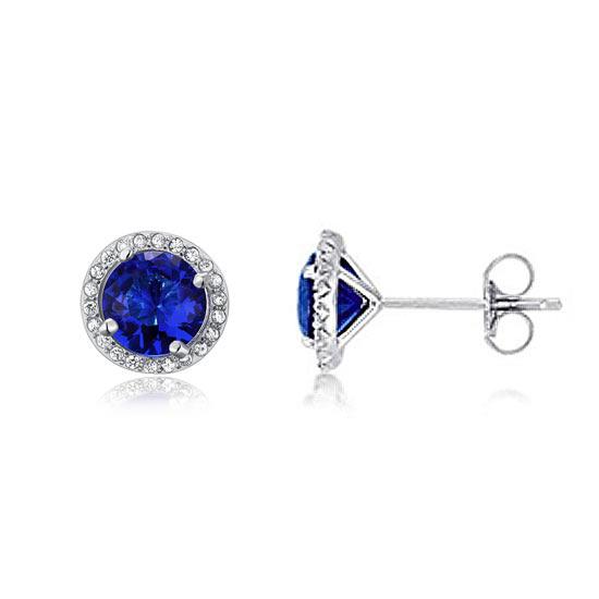 Blue Sapphire Stud Earrings