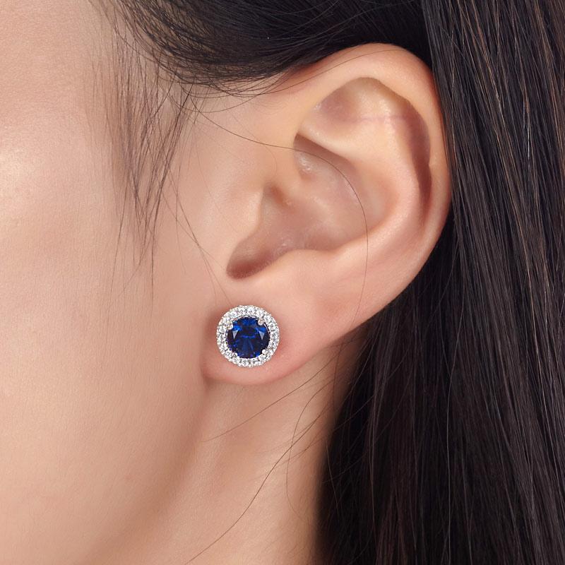 Blue Sapphire Stud Earrings