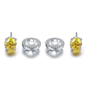 Fancy Yellow Halo Earrings