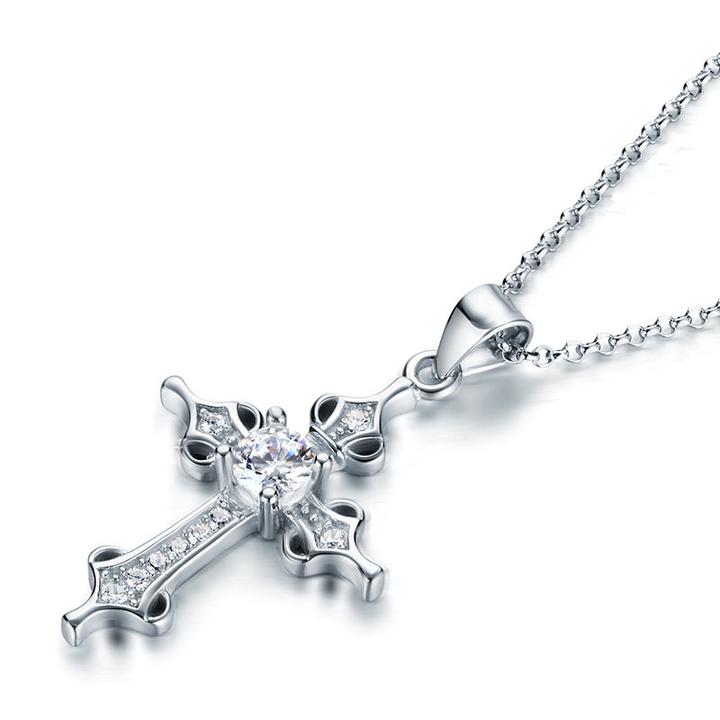 Stylish Diamond Cross Necklace
