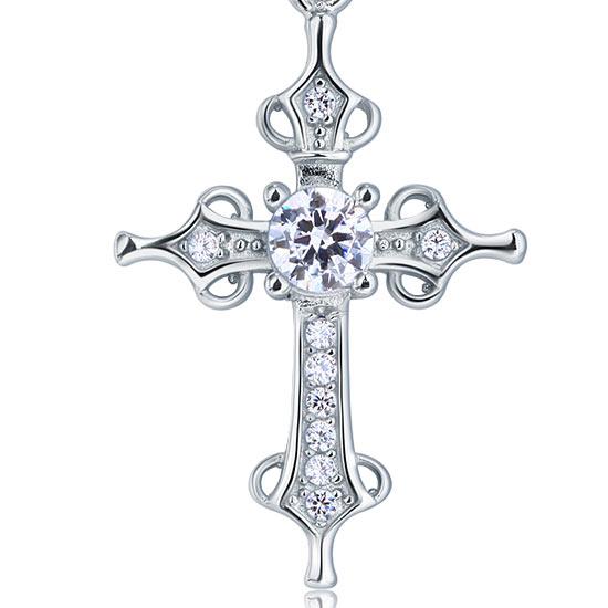 Stylish Diamond Cross Necklace