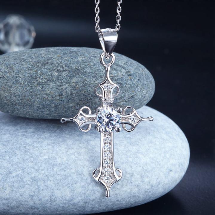 Stylish Diamond Cross Necklace