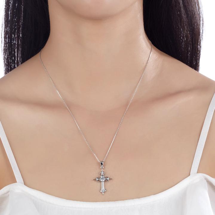 Stylish Diamond Cross Necklace