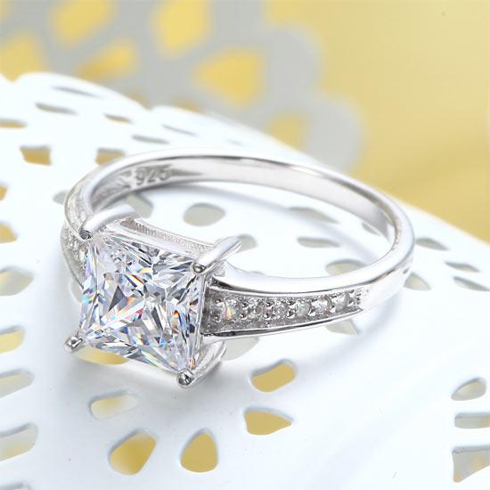 Elegant Princess Cut Engagement Ring