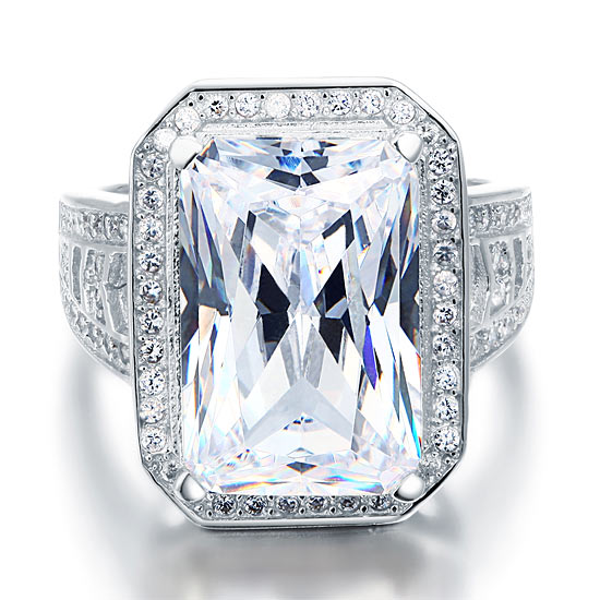 Bold Sterling Silver Diamond Ring