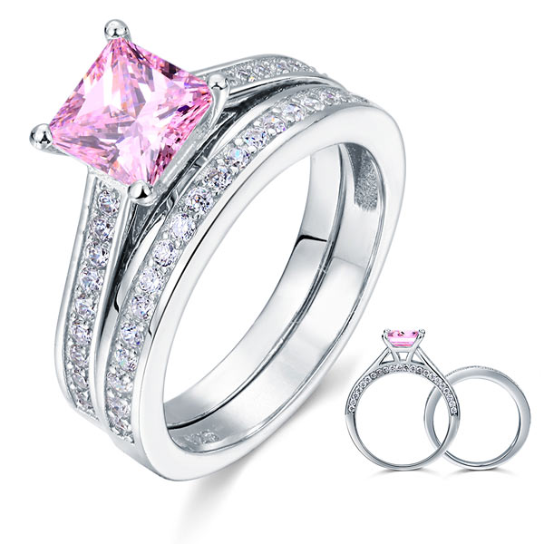 "I Choose You" Double Row Pink Ring