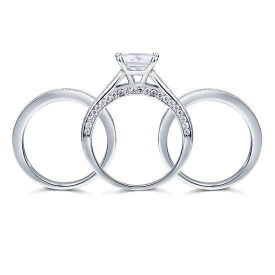Triple Silver Diamond  Ring
