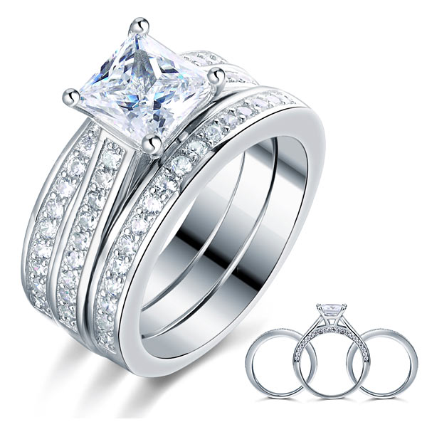 Triple Silver Diamond  Ring