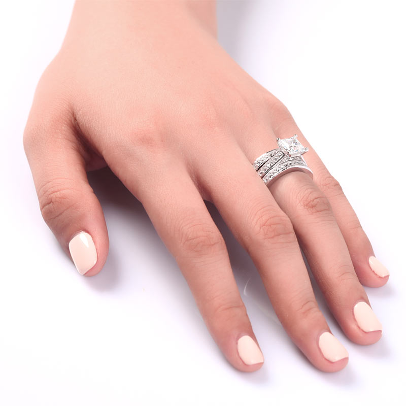 Triple Silver Diamond  Ring