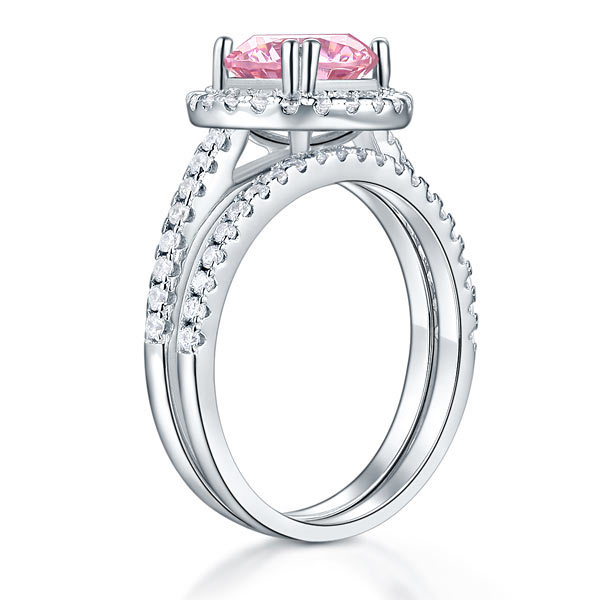 Classy Pink Halo Ring