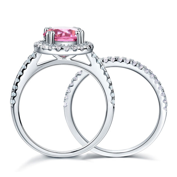 Classy Pink Halo Ring
