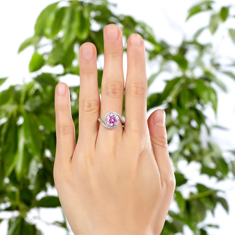 Lovely Pink Diamond Swirl Ring