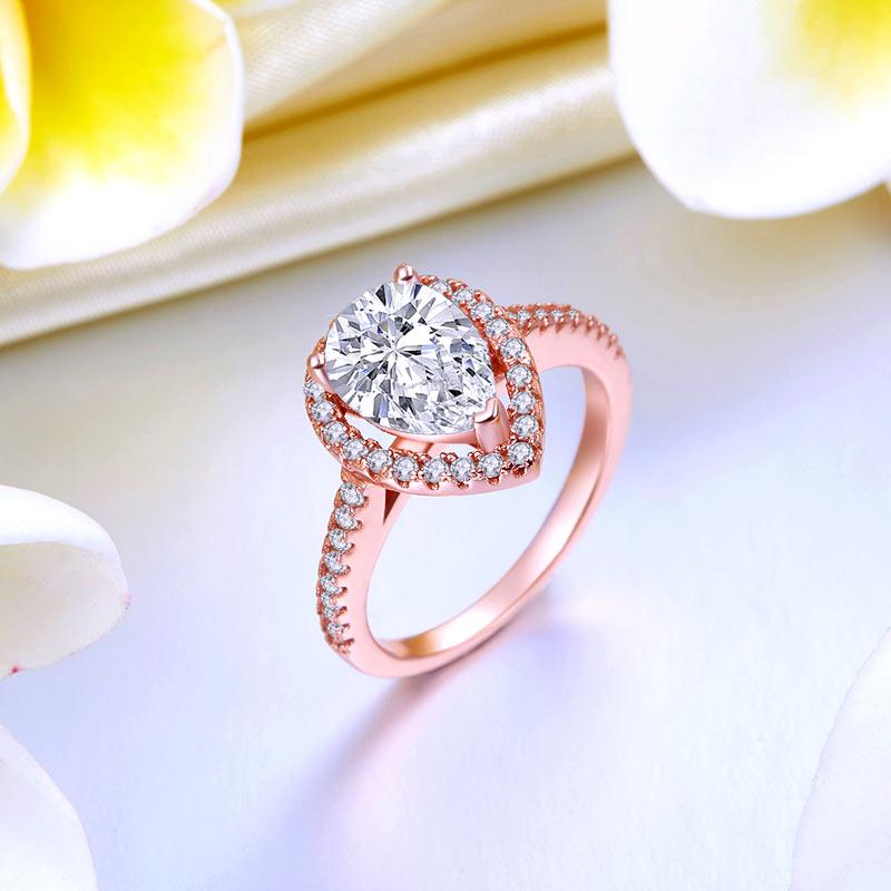 Rose Gold Pear Cut Ring