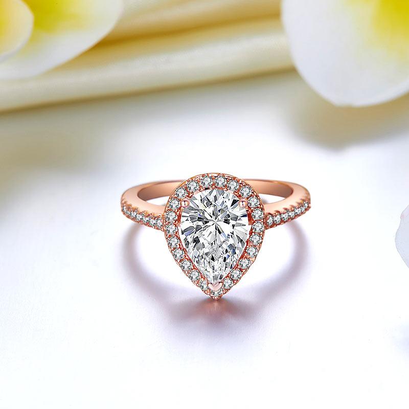Rose Gold Pear Cut Ring