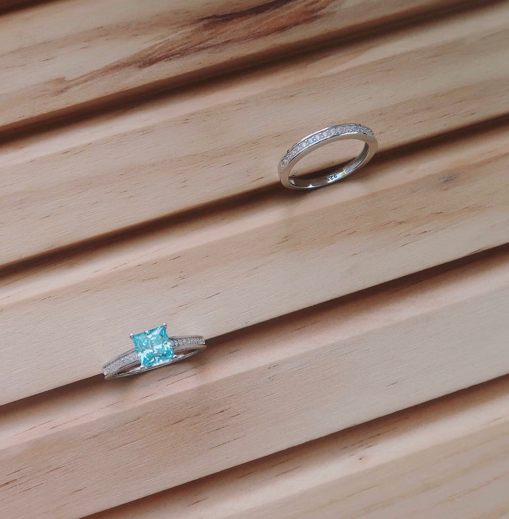 Princess-Cut Blue Ring