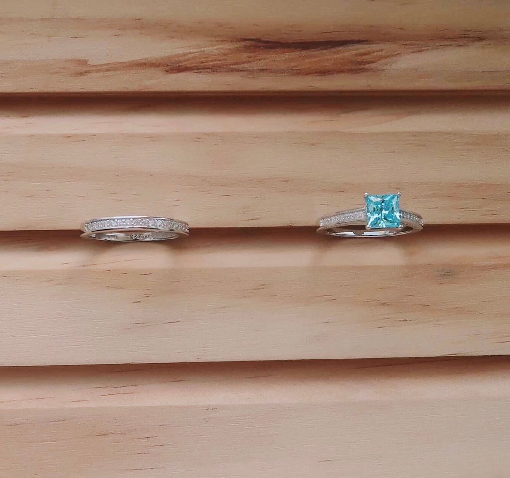 Princess-Cut Blue Ring