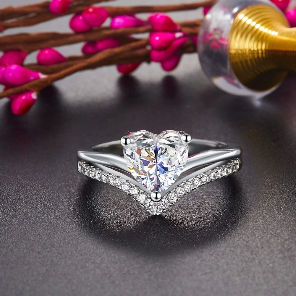 Heart Shaped Diamond Cut Engagement Ring
