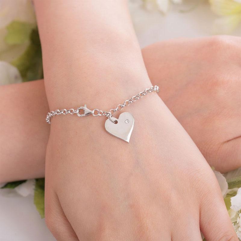 Heart Bridesmaid Silver Bracelet