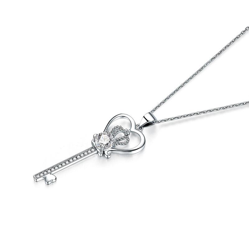 Heart Crown Key Necklace