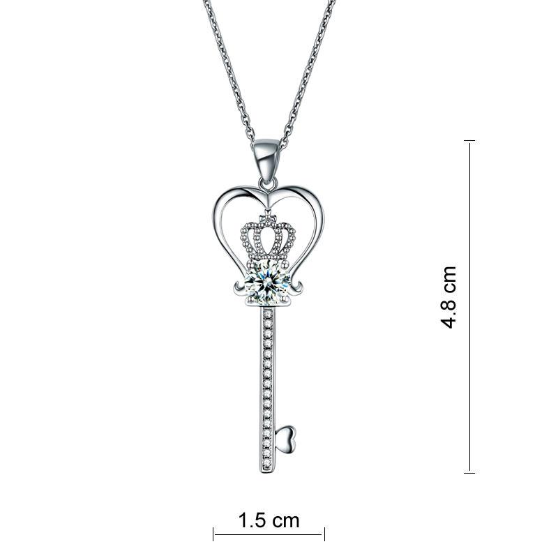 Heart Crown Key Necklace