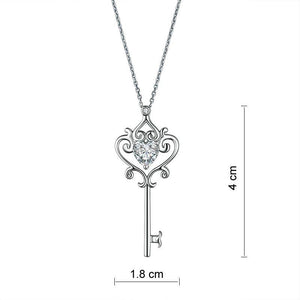 Cursive Diamond Key Necklace