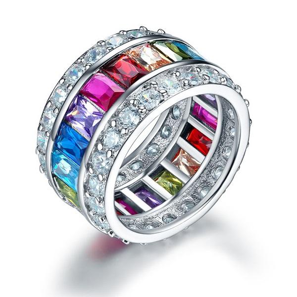 Multi-Color Silver Ring – Sunflower Jewels