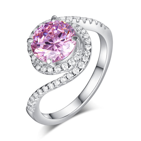 Lovely Pink Diamond Swirl Ring