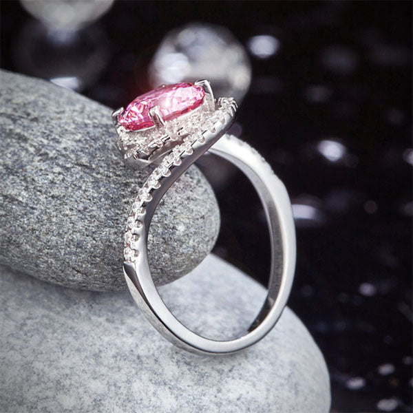 Lovely Pink Diamond Swirl Ring