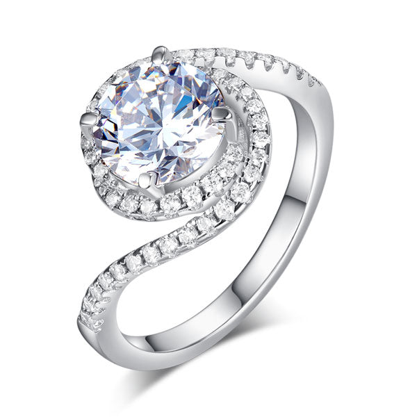 Lovely Diamond Swirl Ring
