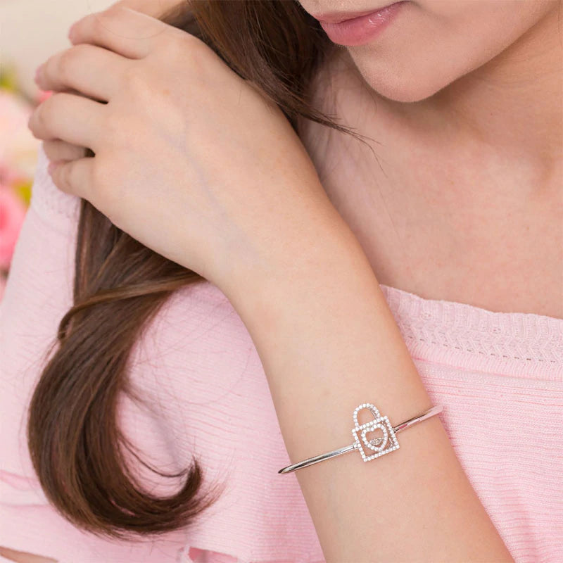 "You are my Forever" Heart Lock  Bracelet.