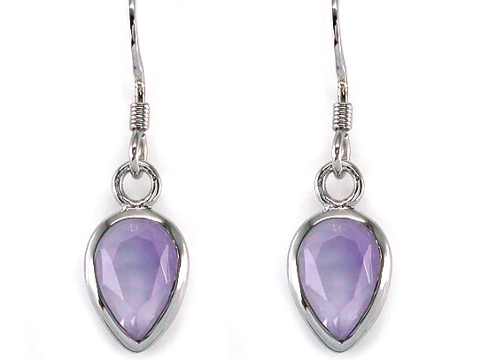 Purple Pear Dangle Earrings.
