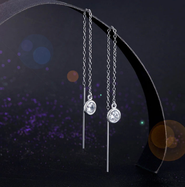 Dangle Drop Fashionable One Line Long Elegant Earrings – Sunflower Jewels