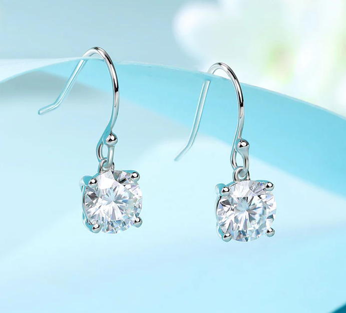 Stylish Diamond Hook Drop Earrings