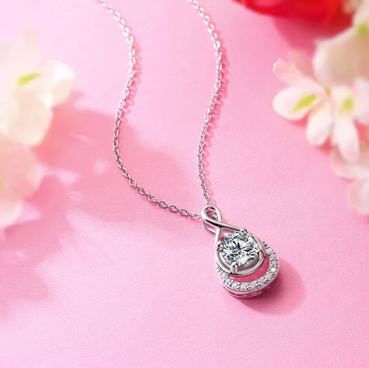 Classy Diamond Infinity Pendant Necklace