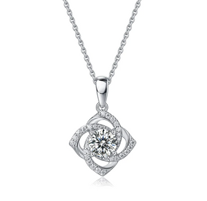 Dazzling Diamond Rose Pendant Necklace